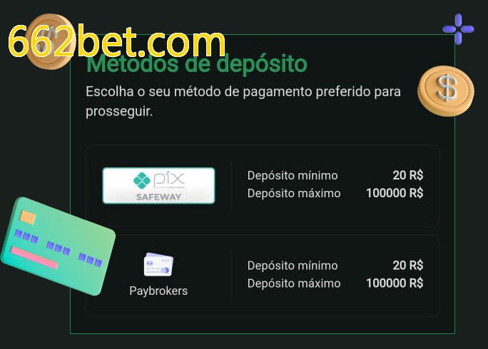 O cassino 662bet.combet oferece uma grande variedade de métodos de pagamento